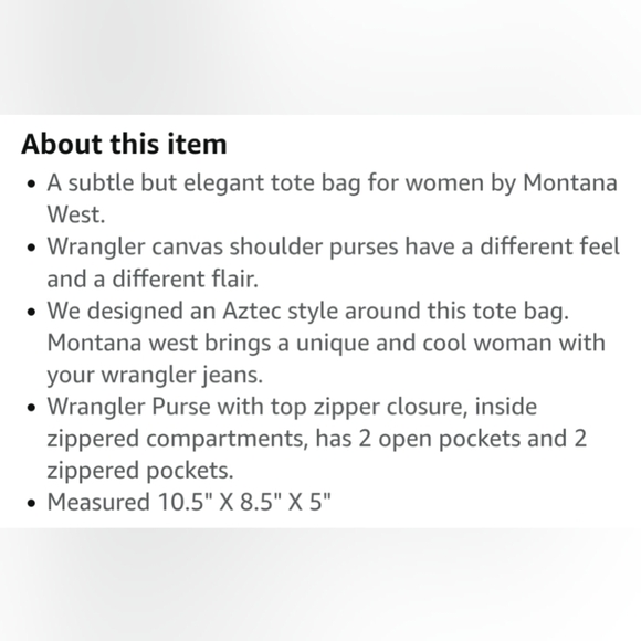 Montawest Wrangler Women's Tote Multicolor Patterned Bag - Picture 7 of 8